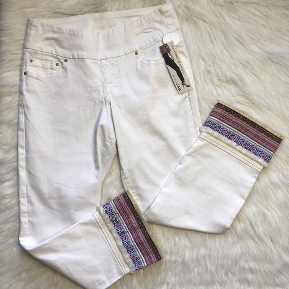 Jag Jeans Pants - Jag High Rise Straight Ankle Capri White SZ 6